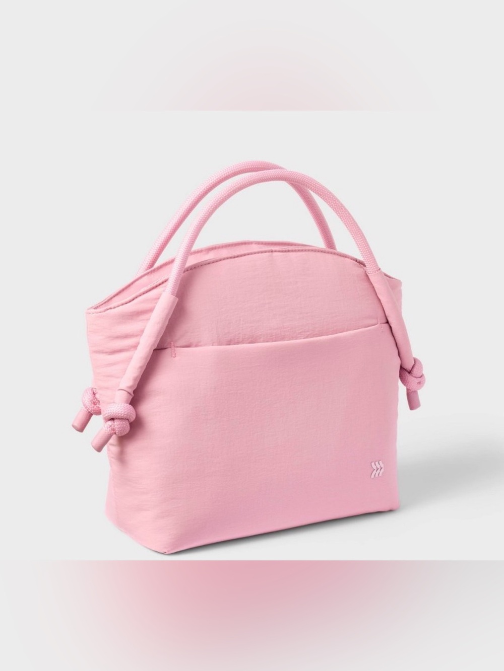 all in motion Light Pink insulated Tote w/Knotted Handles & Top Zipper Closure